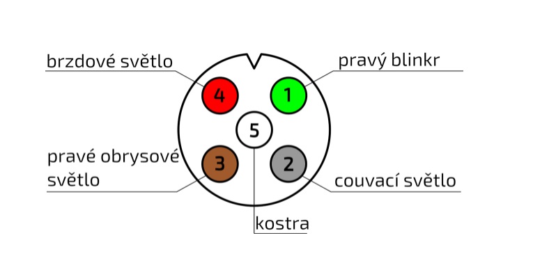 zapojení 5-pinového bajonetu na svítilnách AJ.BA